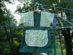 Clothespin Bag - Green with Various Apron Patterns